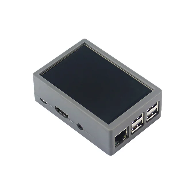 Raspberry Pi 3 3,5 дюймовый дисплей сенсорный экран+ ABS чехол+ вентилятор+ радиатор для Raspberry Pi 3B+/Raspberry Pi 3/RPI 3B - Цвет: Only Gray case