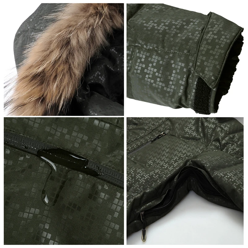 2022 High Quality Men Down Jacket Winter Down Coats 80% White Duck Down Real Raccoon Fur Men Warm Winter Jacket Free Shipping