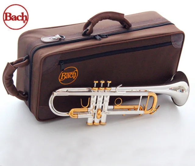 Bach LT180S-72 Bb инструменты, труба с покрытием из золотого серебра Латунь Bb Trompeta Профессиональный музыкальный инструмент