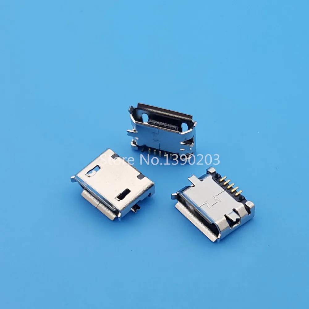100 шт. Micro Тип USB B Женский 5pin разъем SMT печатного монтажа припоя Jack разъем