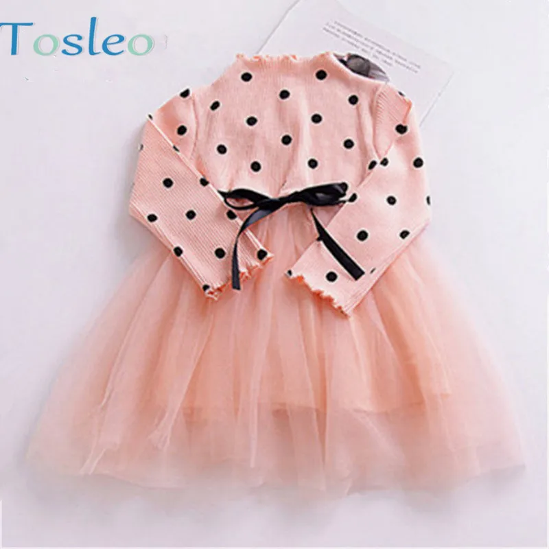 Детское Сетчатое платье для девочек Новинка 2018 года осенние платья одежда детей