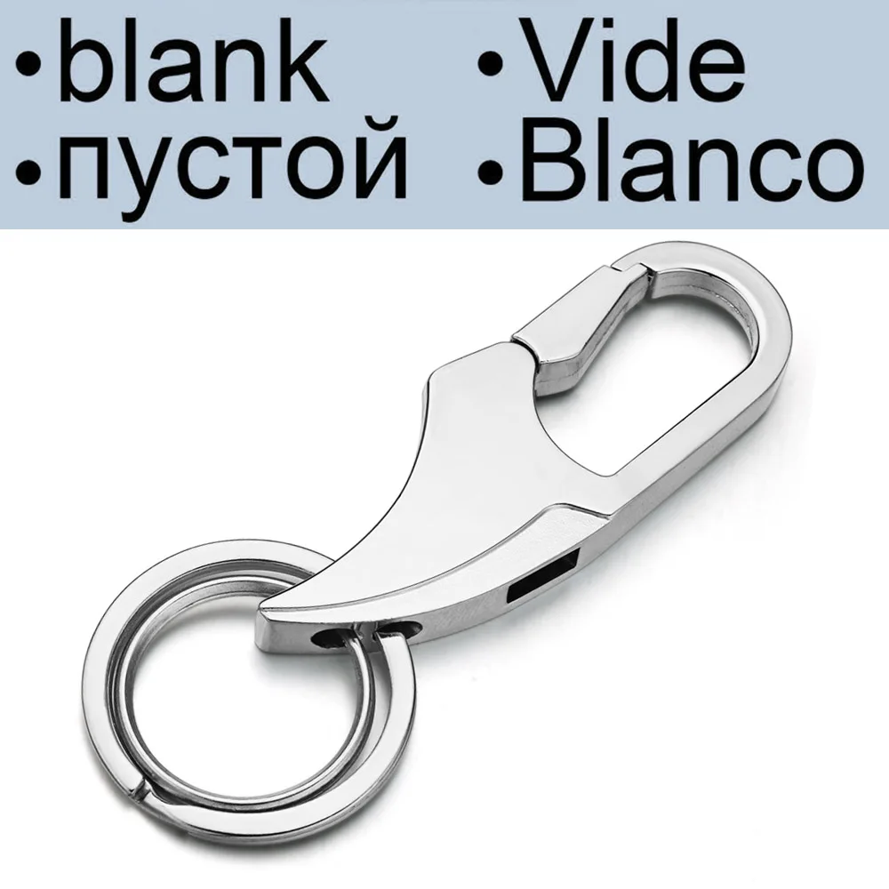 Blank Custom Lettering Keychains Metal Waist Hanged Keyrings Engrave Name Number Customized Logo Key Chain Car Personalized Men K387C - Цвет: Blank