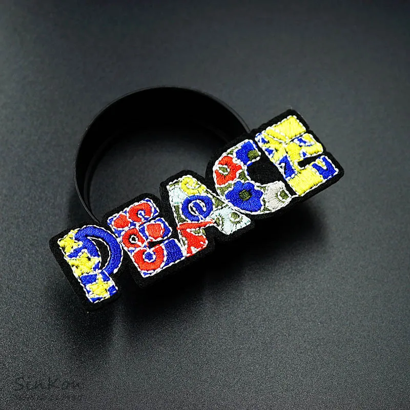 Патчи с вышивкой PEACE (Размер: x см) термоклейкая аппликация значки наклейки для