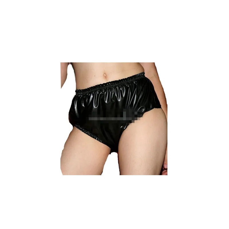 Сексуальные шорты для влюбленных из латекса резиновые трусы черные брифы |