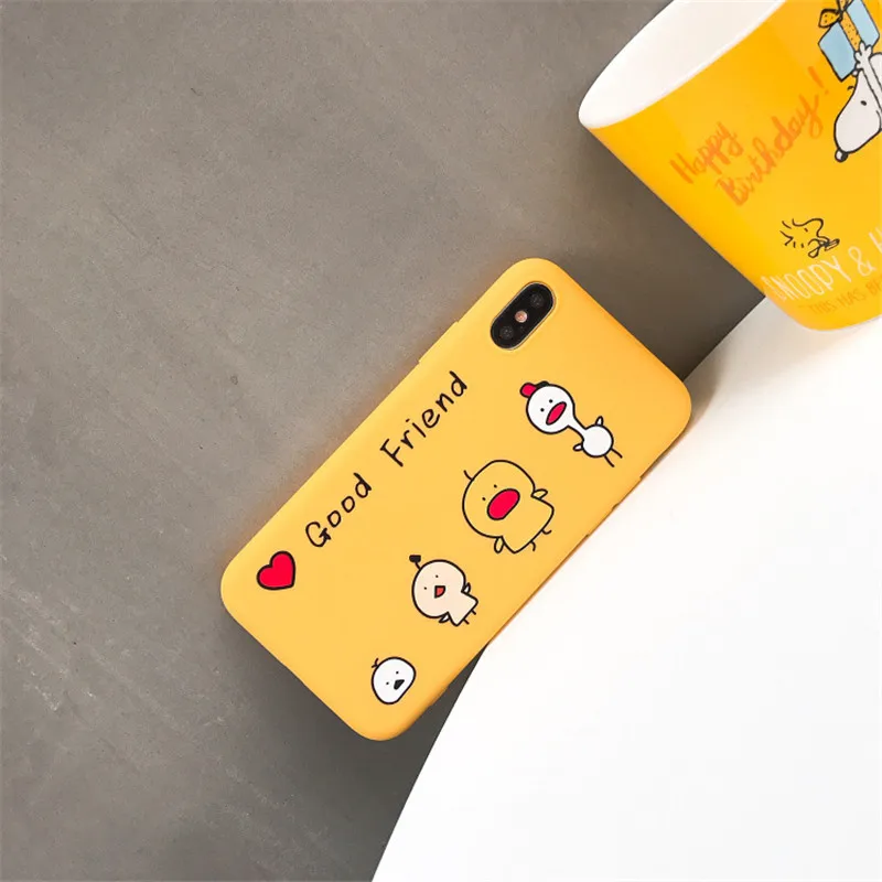 Ins/Лидер продаж хороший друг курица милый мультфильм мягкий чехол для iphone X