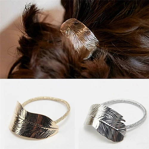 NEW GOODS 2Pcs Fashion Women Lady Leaf Hair Band Rope Headband Elastic Ponytail Holder | Красота и здоровье