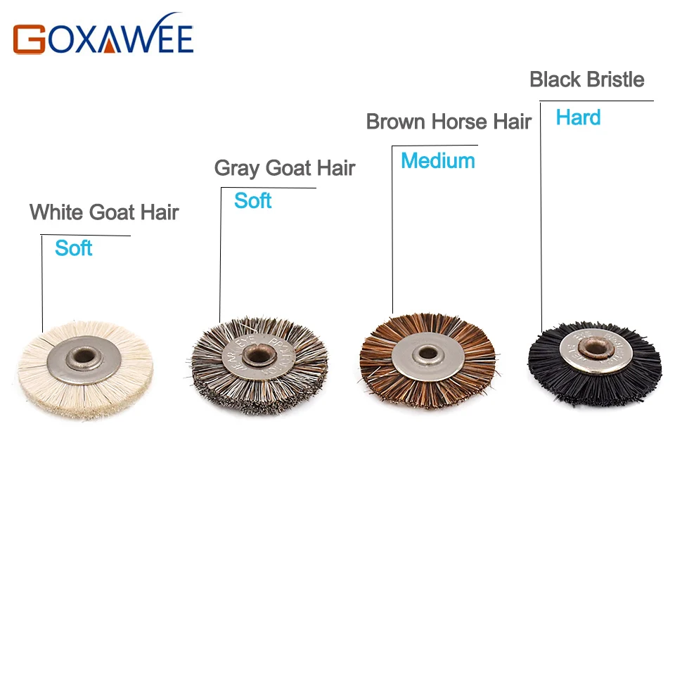 GOXAWEE, 10 шт., абразивные инструменты, кисть, дремель, аксессуары для инструментов, полировальная кисть, мини-размонтированная абразивная кисть, колесо, 19 мм и 2 шт. оправки