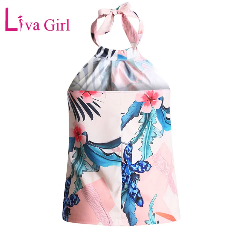 Майка LIVA GIRL Женская с цветочным принтом без рукавов шикарный пикантный топ