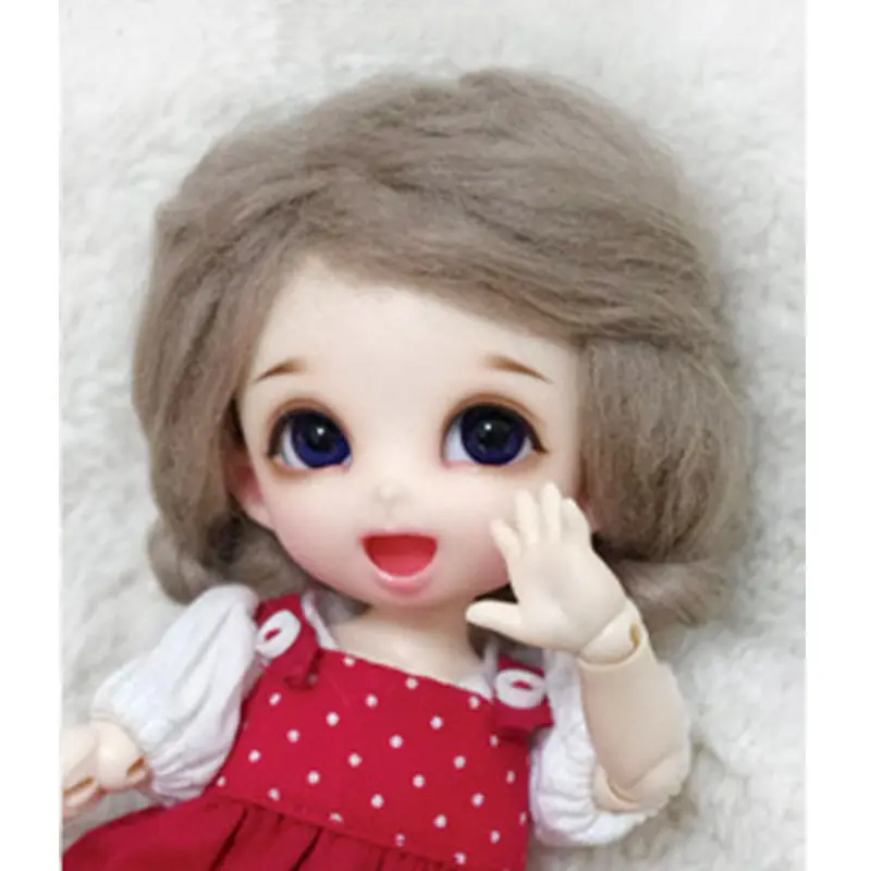 [Wamami] бежевые длинные кудри из шерсти/волосы 1/8 Pukifee Ae лати BJD Dollfie 14 см