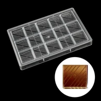 diy square diagonal stripes candy bar polycarbonate chocolate mold confectionery tools for decorating cakes baking pastry tools