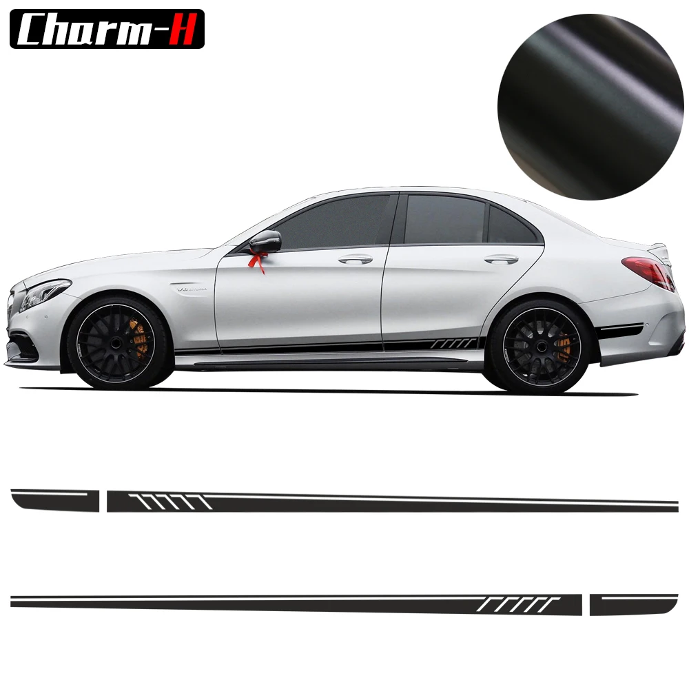 Наклейки на юбку с боковыми полосками 2 шт. AMG Edition C63 507 наклейки для Mercedes Benz C Class W204