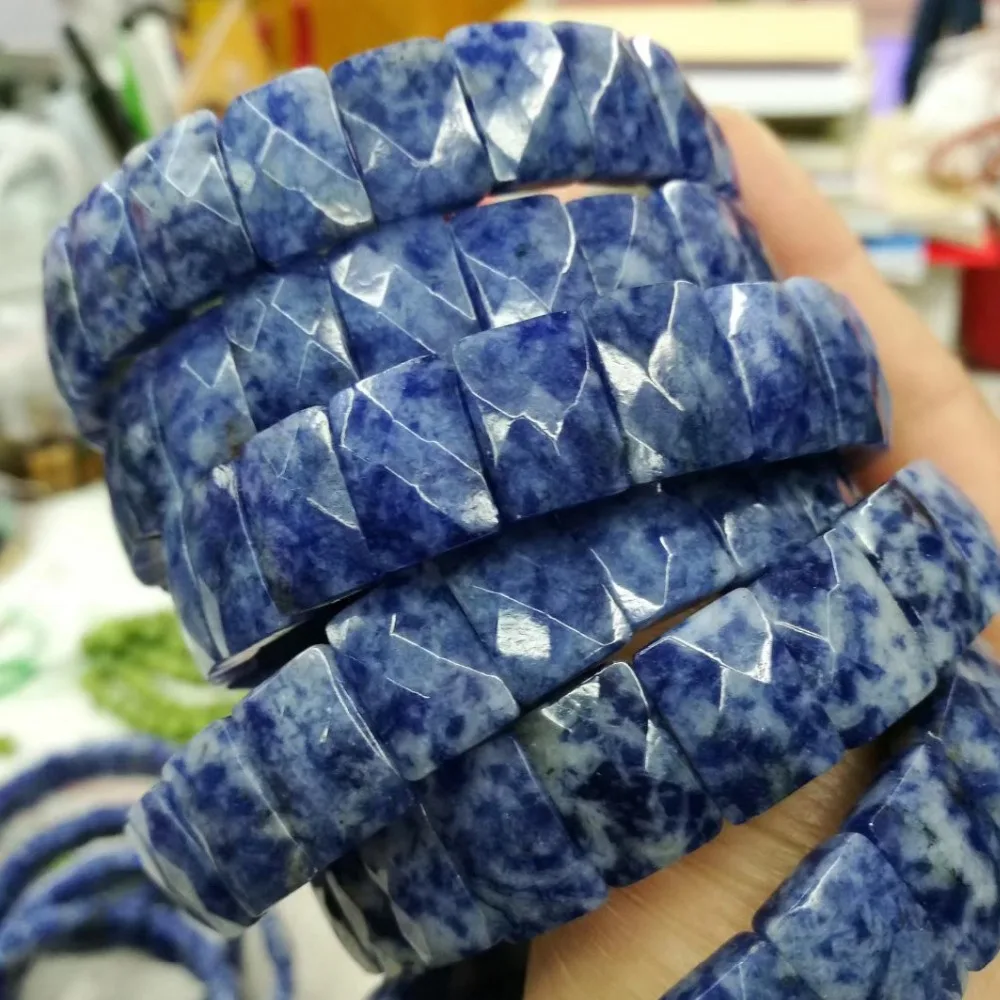 

natural sodalite stone beads bracelet natural gemstone bangle for woman wholesale !