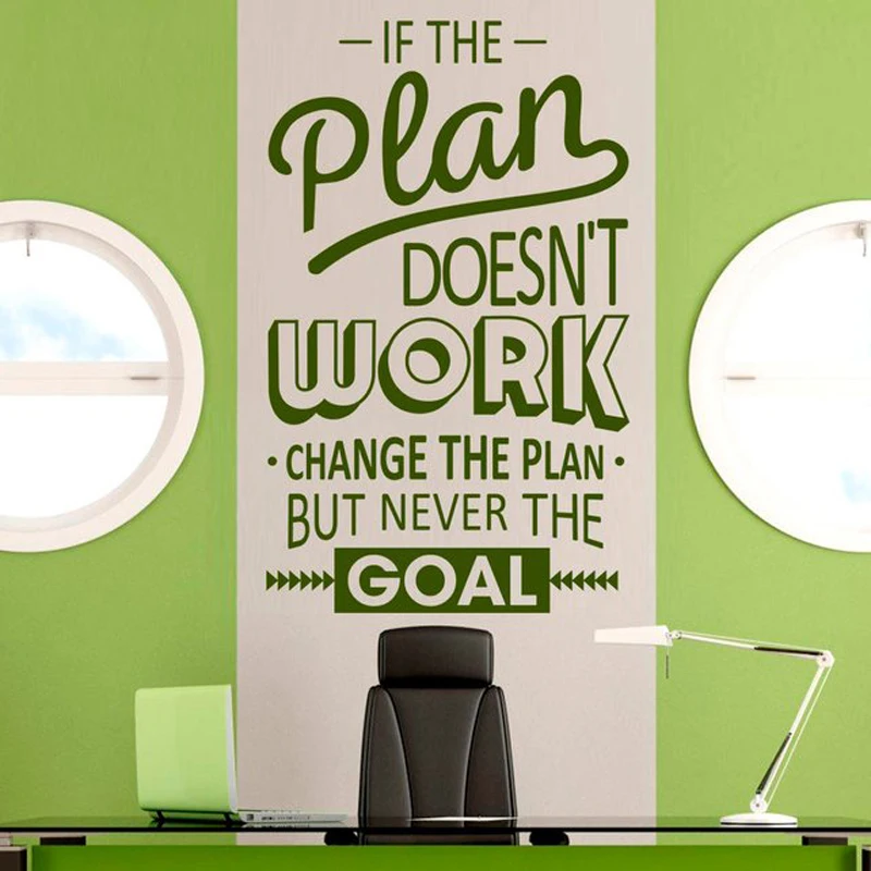 

DIY If the Plan text Wall Stickers Office Meeting Room Art Wall Decal Removable Vinyl Home Living Room Decor Murals JG3956