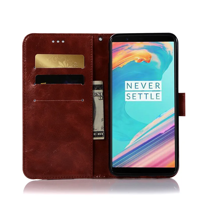 Чехол книжка TopArmor в стиле ретро для OnePlus 5 T из искусственной кожи с откидной