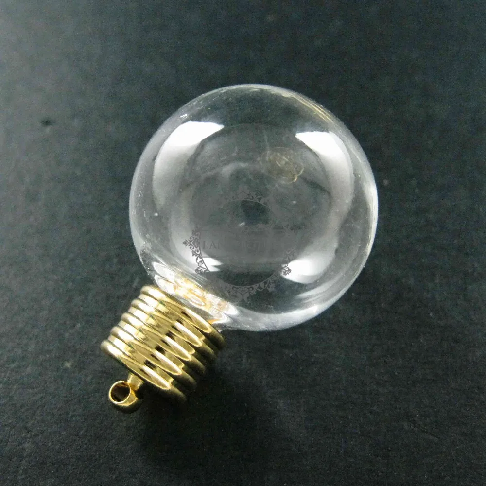 25 мм Круглое стекло blub wish флакон кулон Глобус Шарм с золотой цветной петлей DIY