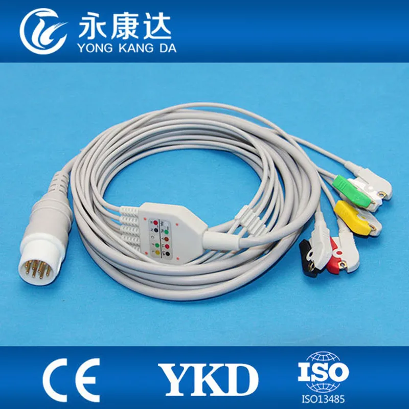3 жильный 5 свинцовый кабель Mennen 10pin с клипсой IEC ecg Бесплатная доставка!|cable ecg|cable