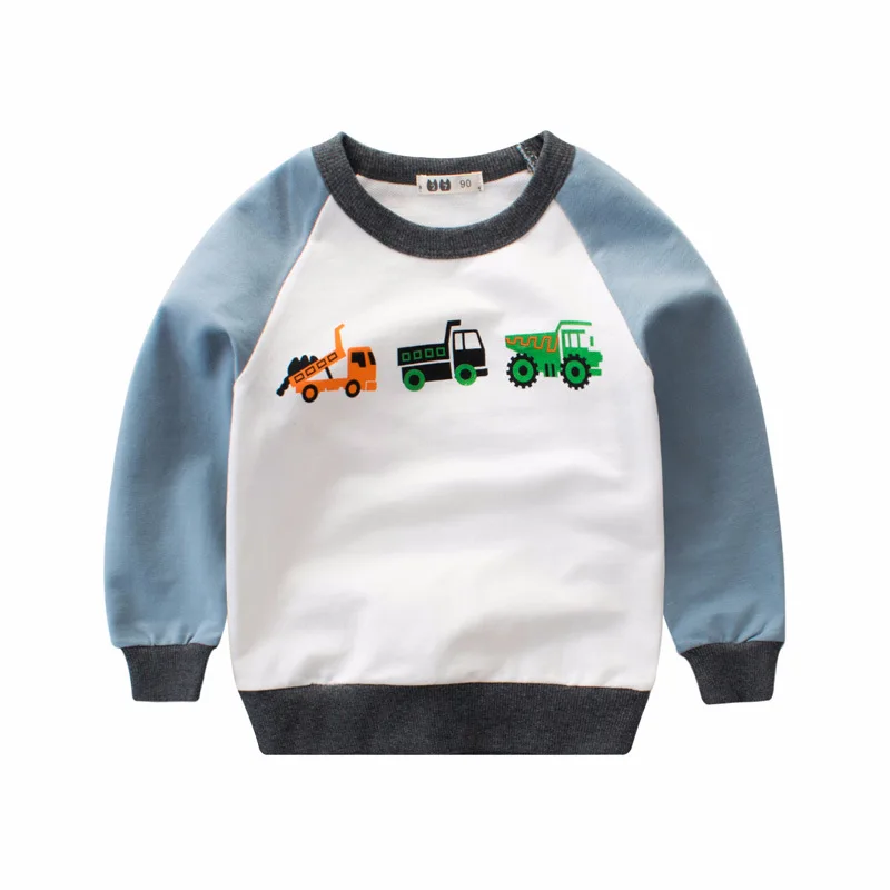 2018 Boy girls Designer brand T shirt spring Long sleeve Bottoming 100% Cotton car top tees baby sweatshirt kids clothing | Детская