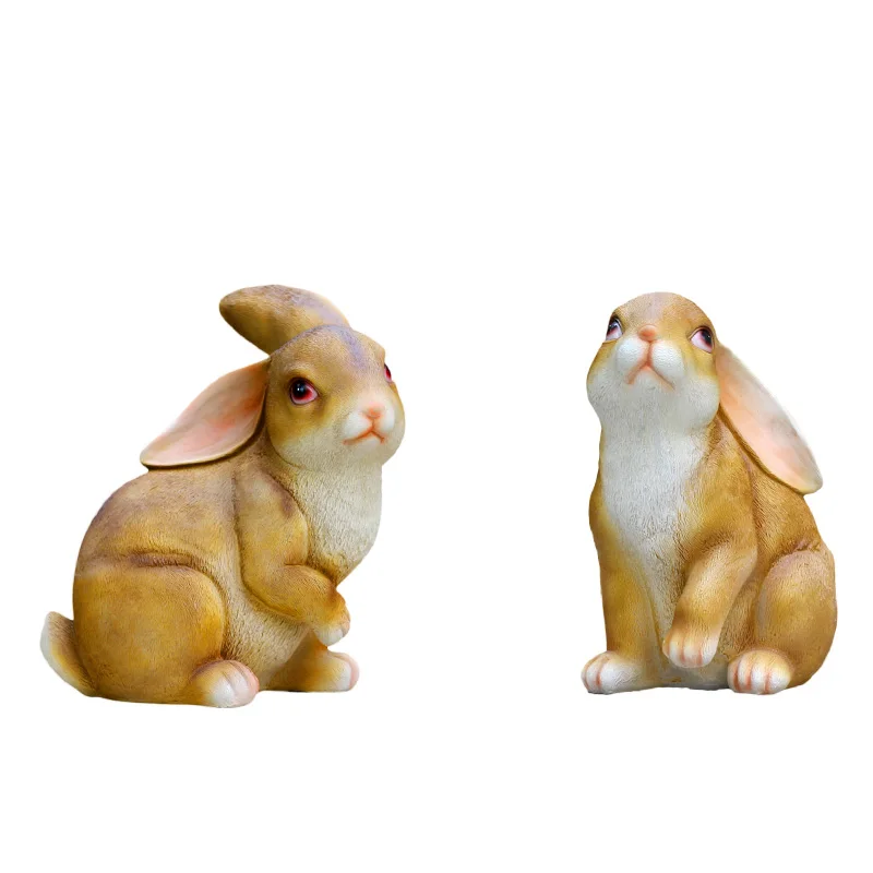 

Simulation Bunny Sculpture Garden Forest Landscape Decoration Decoration Home Garden Balcony Animal Resin Crafts