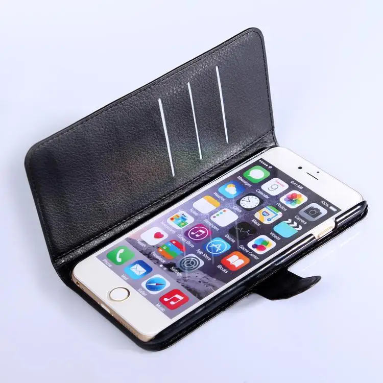 Кожаный чехол-книжка для Apple iPhone 6 6s Plus чехлы-бумажники с отделениями карт