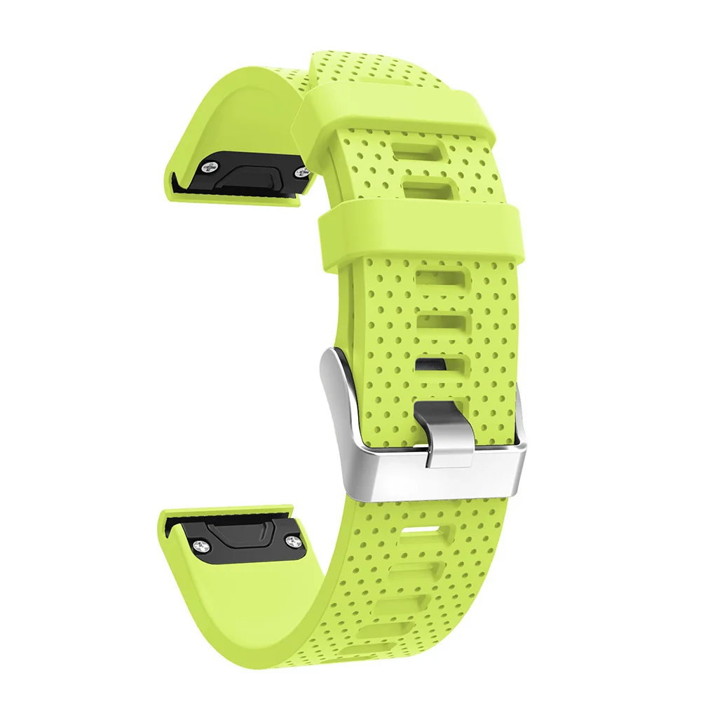 Green 26 22 20 мм ремешок для часов Garmin Fenix 5X5 5S 3 3HR D2 S60 gps часы быстросъемные силиконовые Easyfit ремешок - Цвет: Green