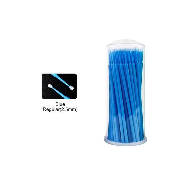 Blue Regular 100 шт./упак. тампон прочные одноразовые кисти для макияжа наращивания ресниц Индивидуальный микро тушь для ресниц удаление инструмент кисть для ногтей - Цвет: Blue Regular