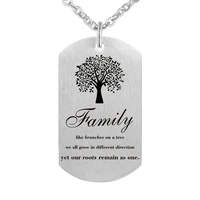 caxybb family tree necklace dog collar stainless steel pendant necklace military necklace dog tag love gift
