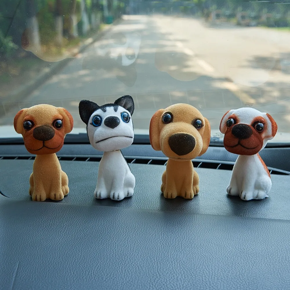 Decoración Para salpicadero de coche, adornos de perros con cabeza de Mini Bobble, figurita de perro cachorro, Bobblehead