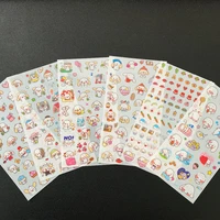 6 sheets cute adorable ear puppy dog adhensive stickers decorative album diary stick label stationery decor hand account