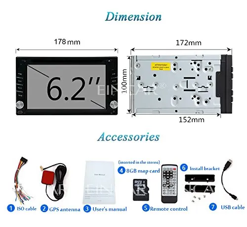 Автомобильный DVD плеер 2 Din с GPS Bluetooth беспроводной аудиоприемник 6 дюйма
