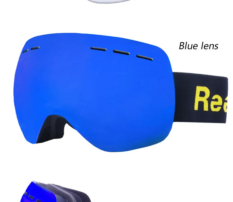 Reedocks Фирменная Новинка двухслойные катания на лыжах, сноуборде, UV400 Анти-туман большой Лыжная маска очки Для мужчин Для женщин Снег Сноуборд с Чехол