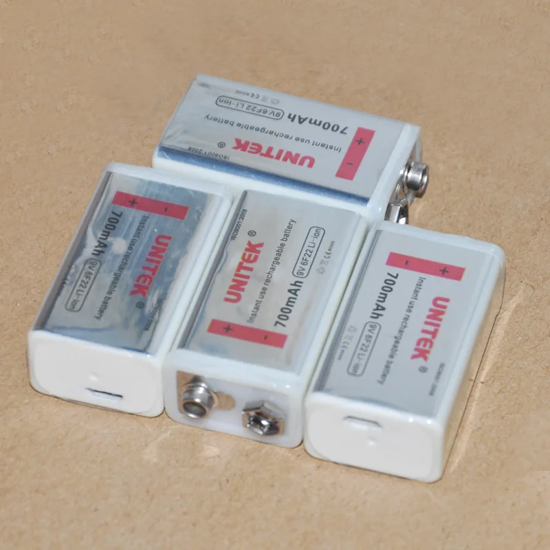 UNITEK 6F22 USB 9V перезаряжаемая литиевая батарея 700mah беспроводной микрофон KTV