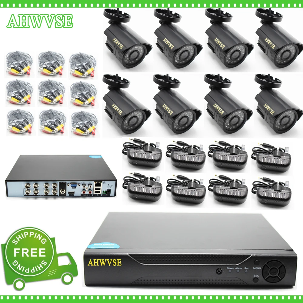 8ch AHD DVR Регистраторы Товары теле- и видеонаблюдения Системы комплект видеонаблюдения oudoor 960 P купола и пуля AHD Камера Системы, p2P Онлайн просмотр