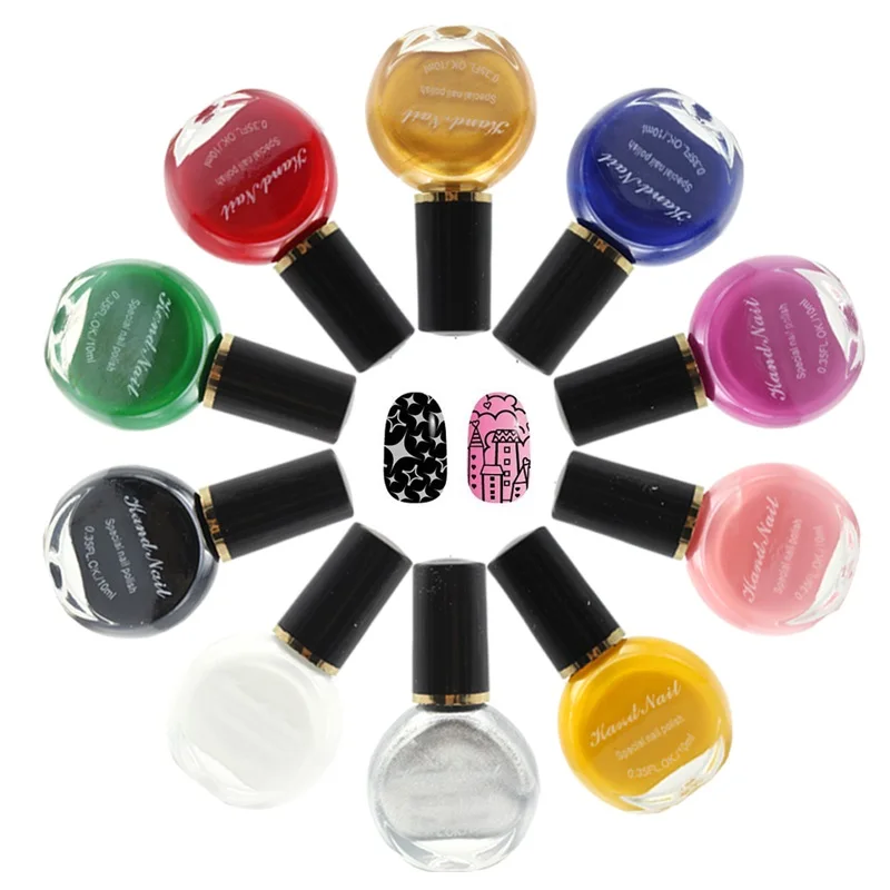 10 цветов/партия специальный лак для стемпинга ногтей|nail polish stamp|stamping nail lacquernail |