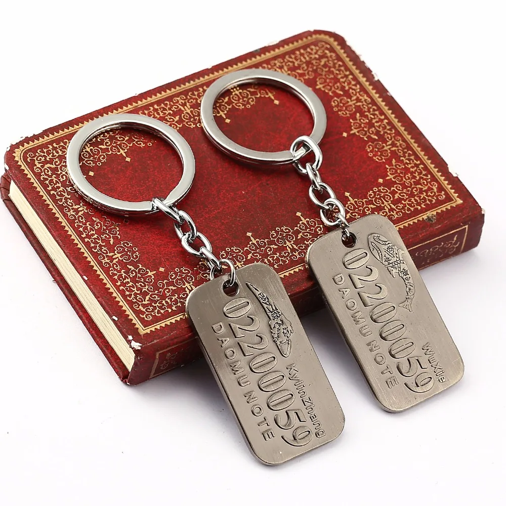 

HSIC The Lost Tomb Notes Dog Tag Mens Keychain Charm Fashion Chaveiro Cosplay Accessories Key Chain Ring Gift HC11604