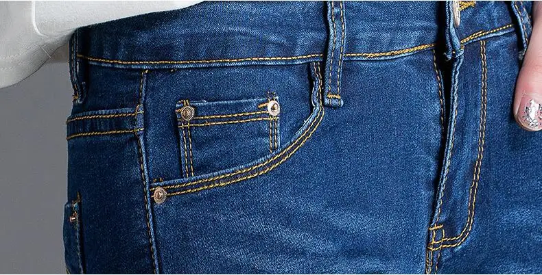 2019 new spring autumn office lady cotton brand plus size high waist female women girls skinny pencil pants jeans clothing 79178 | Женская