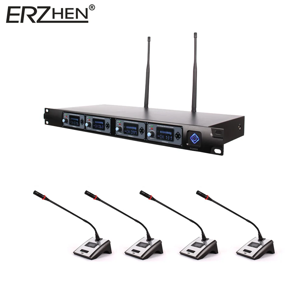 Микрофон для Конференции U8000D UHF 4 беспроводной микрофон динамическая Капсульная
