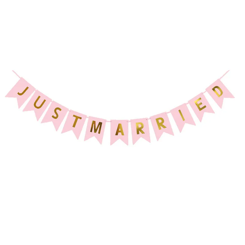 P just married Винтажная Свадебная надпись молодожены фото стенд реквизит свадебный плакат вечерние Свадебные украшения Свадебный баннер флаг - Цвет: P just married