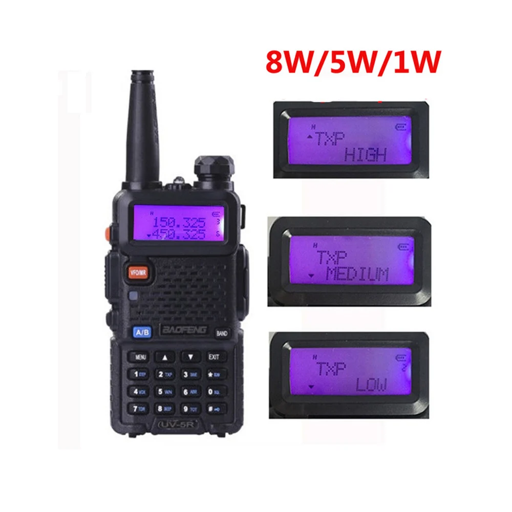 2 шт./лот Baofeng UV 5R 8 Вт двухстороннее радио/рация 136 174 МГц/400 520 МГц дальний ток BF для