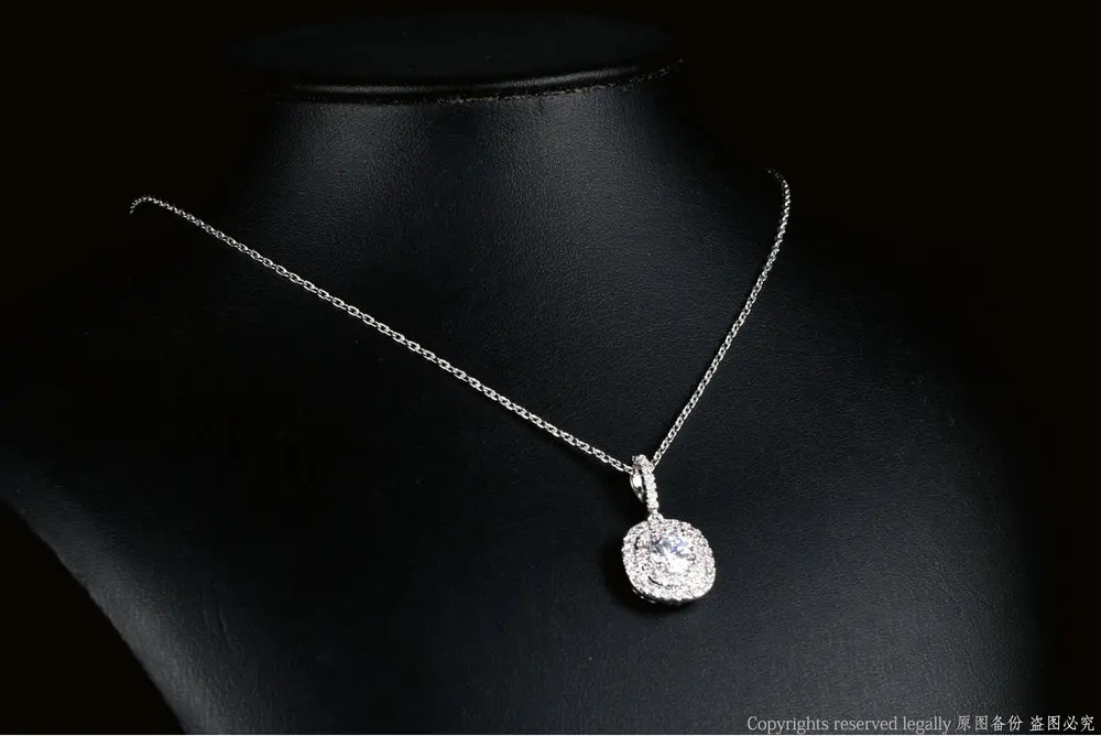 Двойной ярмарки кубического циркония серебряный цвет ожерелья и кулоны мода