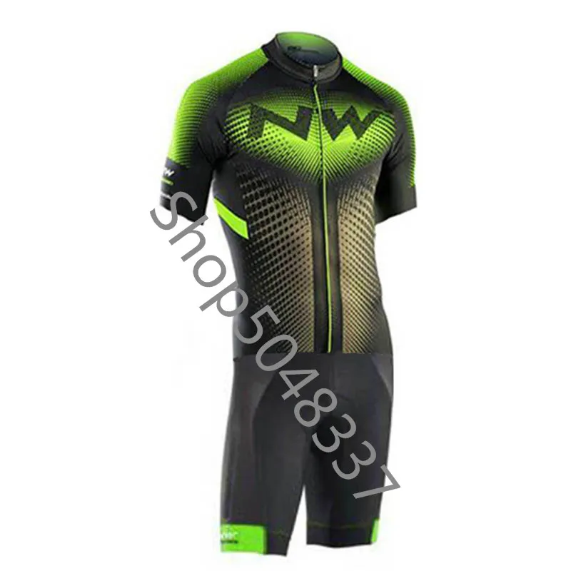 1 NW триатлон костюм для велоспорта Skinsuit Быстросохнущий короткий рукав Велоспорт Джерси Мужская велосипедная Одежда Майо ciclismo hombre - Цвет: 1