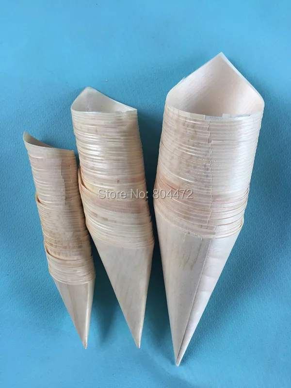 Одноразовые конические держатели для мороженого деревянный конус маленькие и