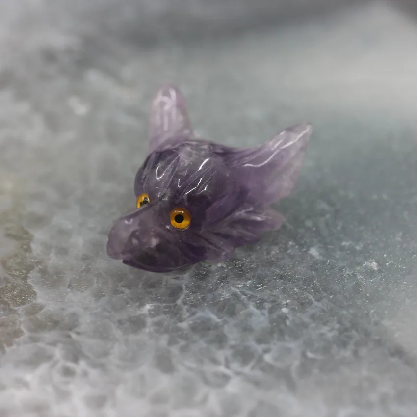 Amethyst 9 выбор камня, 3 шт./лот натуральные драгоценные камни кварц Резные Подвески в форме волчьей головы ожерелье, животные резьба фигурка Чакра Исцеление Кристалл - Окраска металла: Amethyst