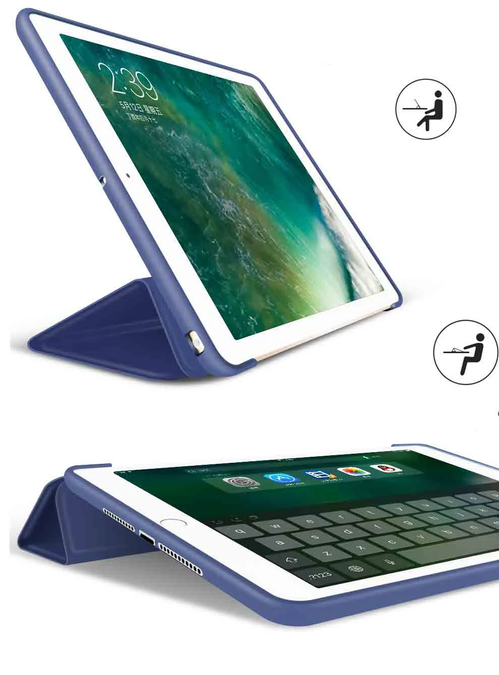 Чехол для iPad mini 4 из искусственной кожи и мягкого силикона ТПУ умная задняя крышка