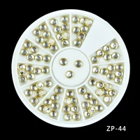 hot clear crystal rhinestones memetal edge glitter nail beads studs beauty charm nail art pearls decorations wheel zp 44