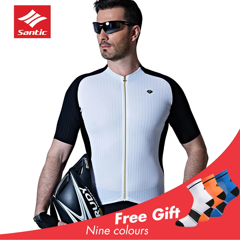 Santic Велоспорт Джерси Мужская велосипедная рубашка ткань дорожный велосипед