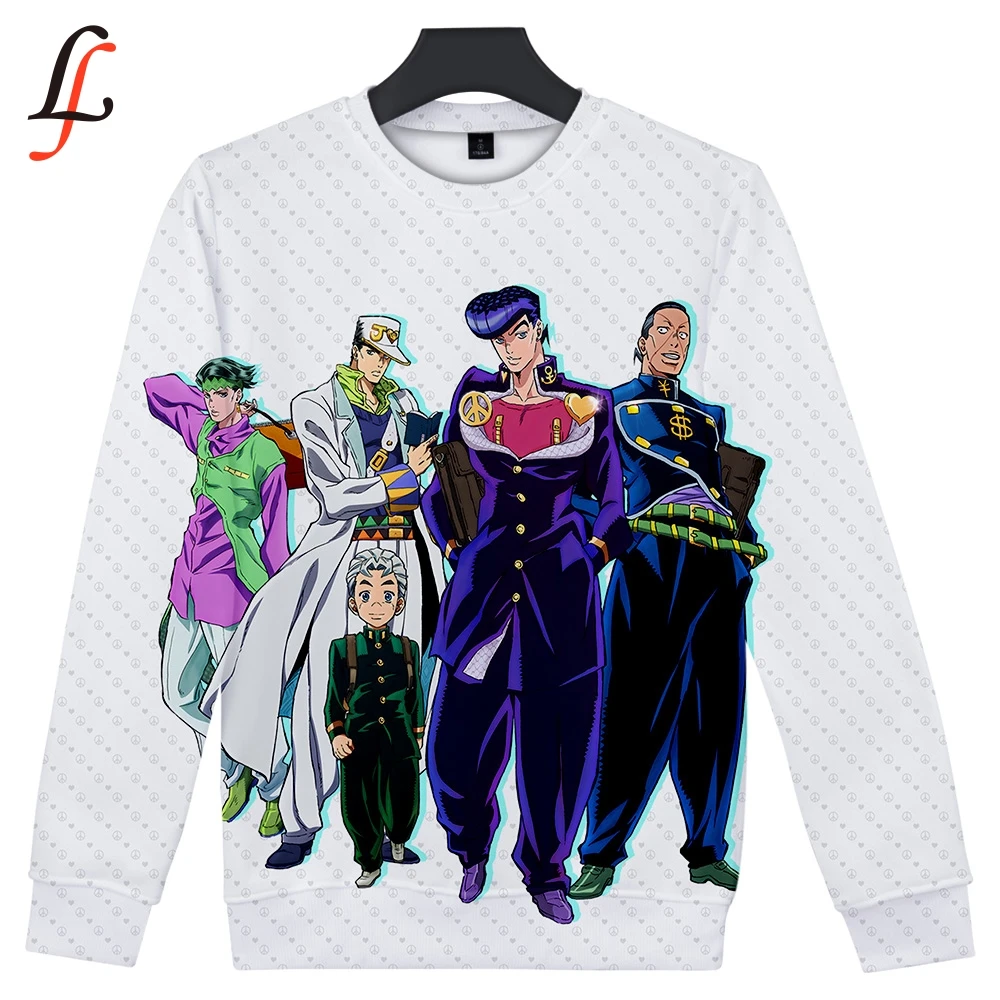Новинка аниме JOJO 3D принт толстовки без шапочки для мужчин и женщин с круглым