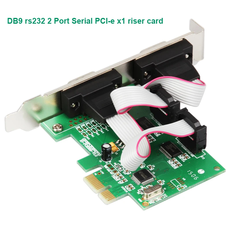 PCI e 2 Порты Последовательный rs232 db9 контроллер card 1 0x1 wch382 чип с низкий