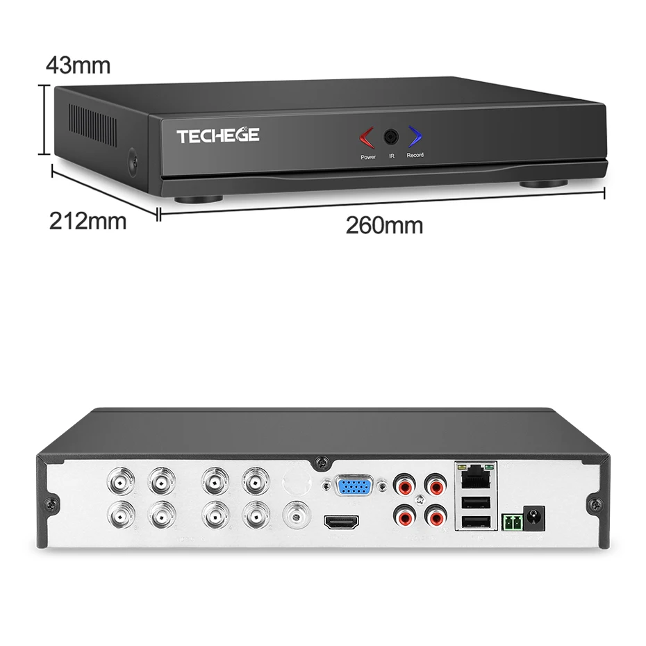 Techege 8CH 1080P камера безопасности Система 8ch DVR HDMI видео выход Водонепроницаемая 2 Мп
