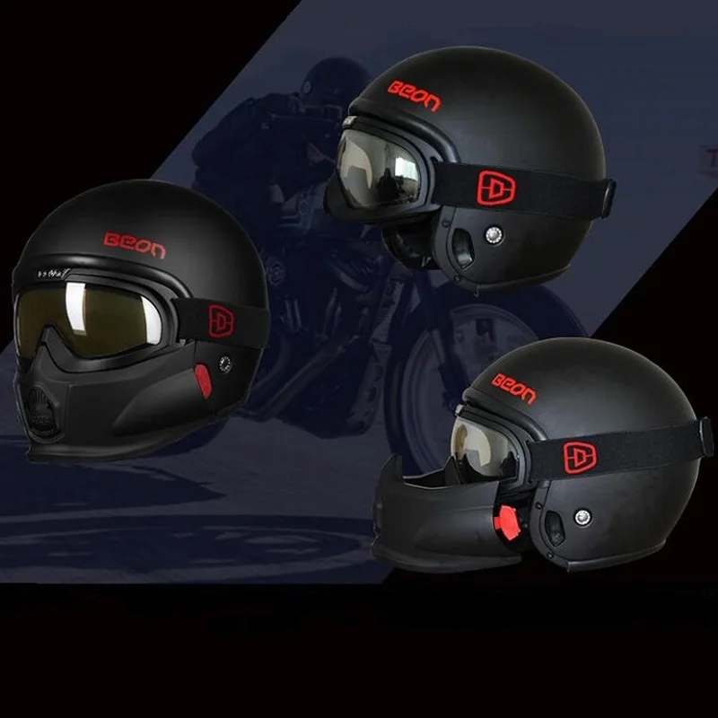 Мотоциклетный шлем ECE в стиле ретро многофункциональный модульный защитный из