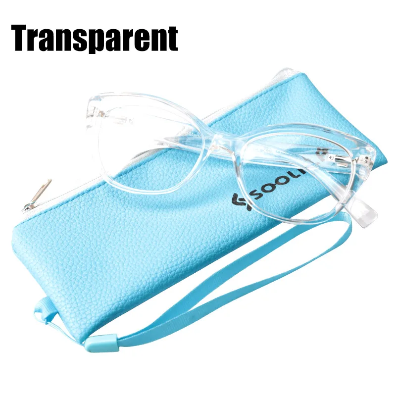 Transparent SOOLALA, весенние шарнирные очки для чтения, для женщин и мужчин, очки с большими прозрачными линзами для чтения, очки для чтения+ от 0,5 до 4,0 - Цвет оправы: Transparent
